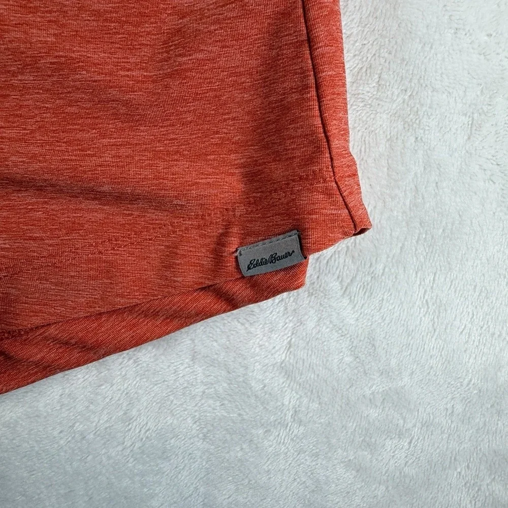 Eddie Bauer Women's Sz M Coral Heathered Long Sleeve Button Up Shirt‎ Top